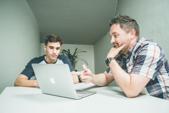 two men involved in an online mentorship