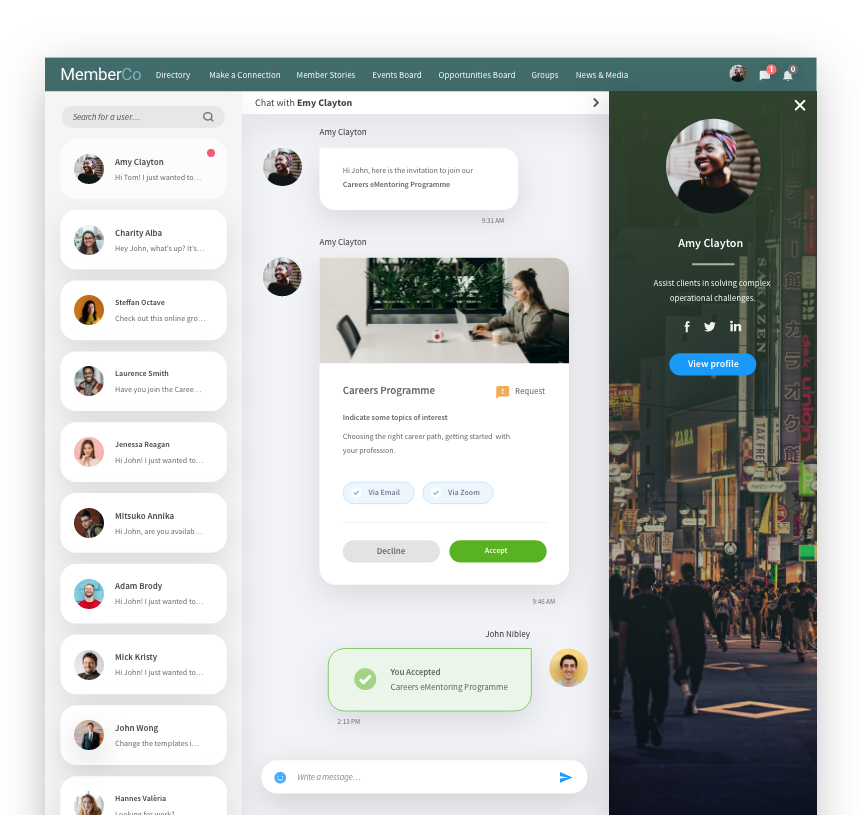 membership community a chat space