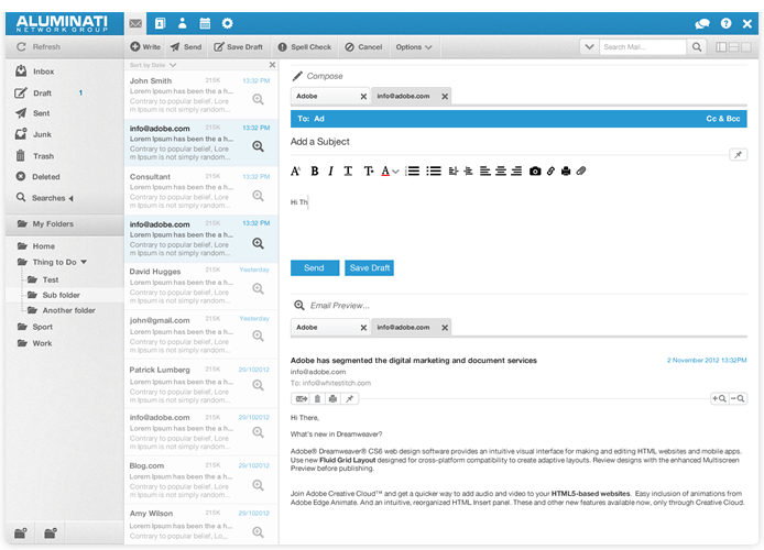 Provide your members with an essential email account under your own exclusively branded domain emails on a desktop